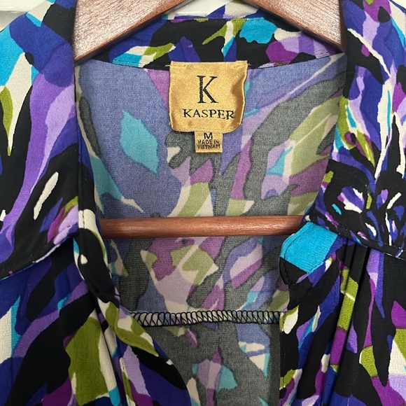 Vintage Collared Shirt, Vibrant Purple, 3/4 sleeves, button up - Picture 2 of 2